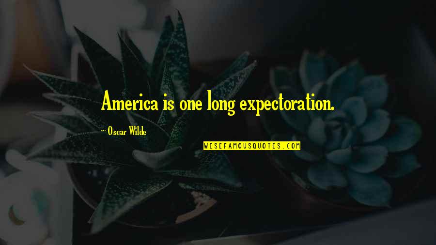 Possibl Quotes By Oscar Wilde: America is one long expectoration.