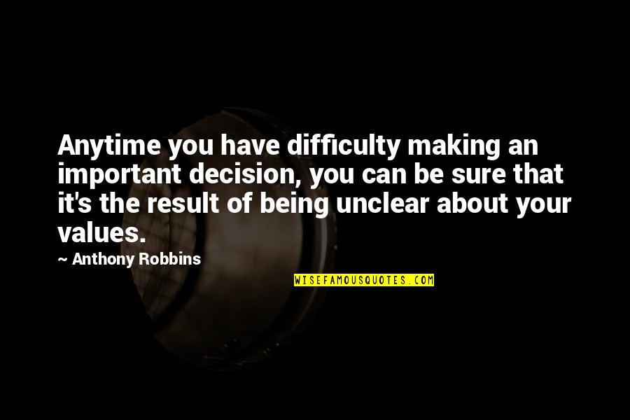 Possionately Quotes By Anthony Robbins: Anytime you have difficulty making an important decision,