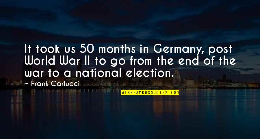 Post Election Quotes By Frank Carlucci: It took us 50 months in Germany, post