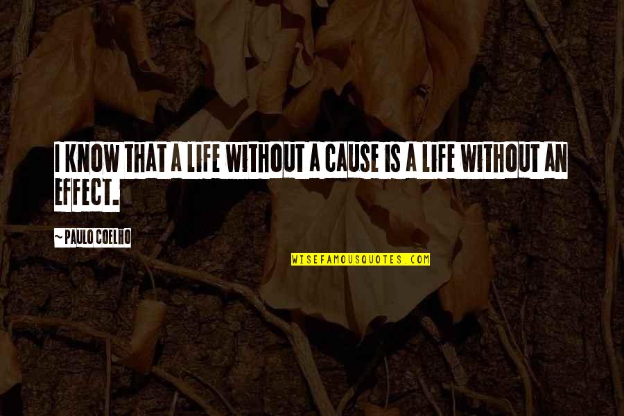 Post Suicide Tomandandy Quotes By Paulo Coelho: I know that a life without a cause