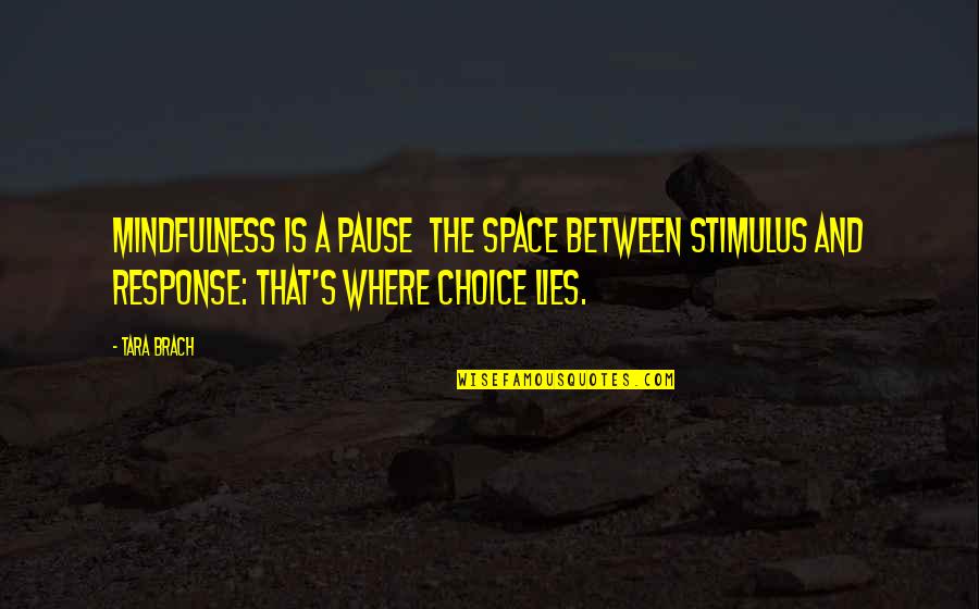 Postalon Quotes By Tara Brach: Mindfulness is a pause the space between stimulus