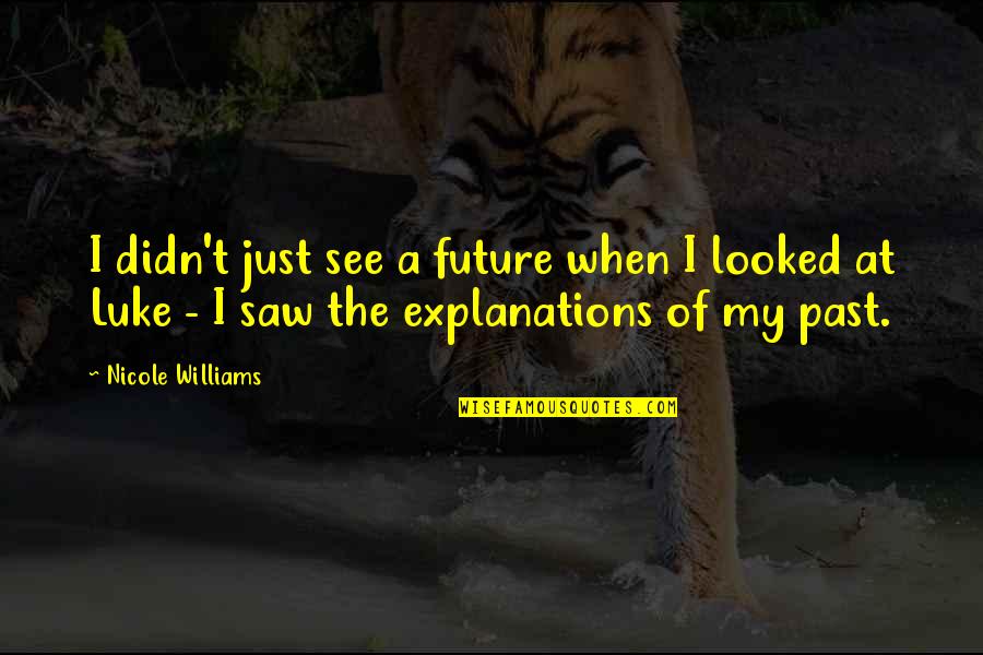 Postcards Funny Quotes By Nicole Williams: I didn't just see a future when I
