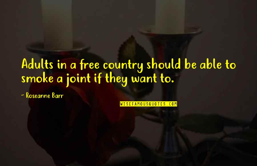 Posterior Tibial Tendonitis Quotes By Roseanne Barr: Adults in a free country should be able