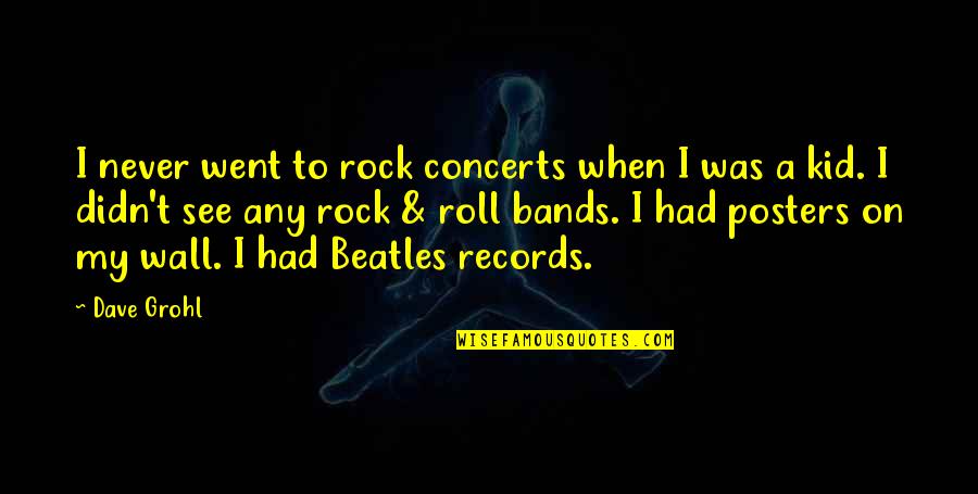 Posters Quotes By Dave Grohl: I never went to rock concerts when I