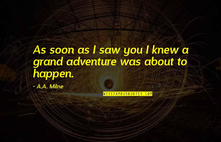 Postres Faciles Quotes By A.A. Milne: As soon as I saw you I knew