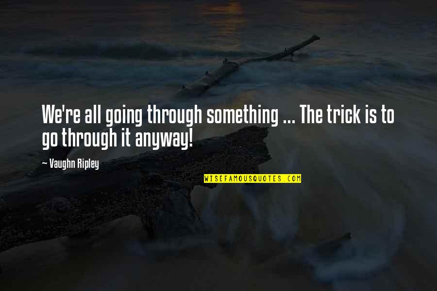 Postulational Thinking Quotes By Vaughn Ripley: We're all going through something ... The trick