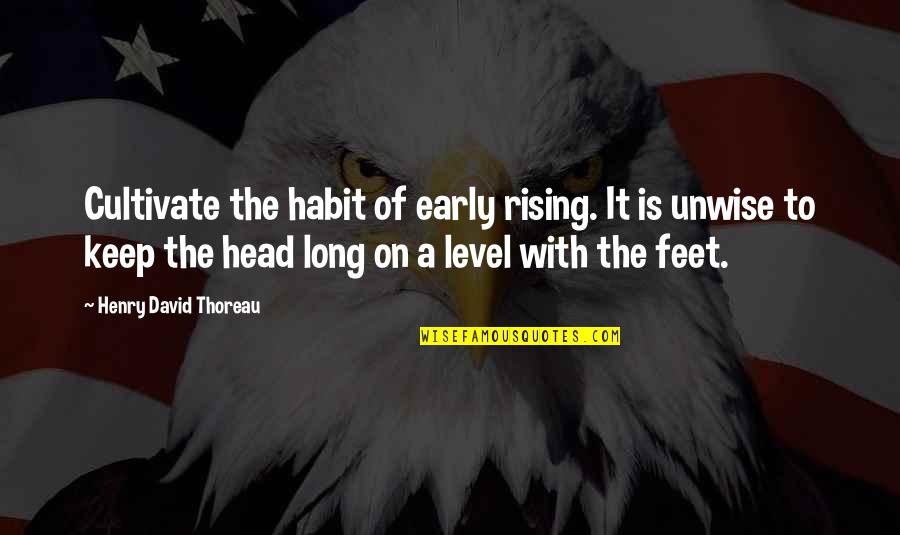 Posturings Quotes By Henry David Thoreau: Cultivate the habit of early rising. It is