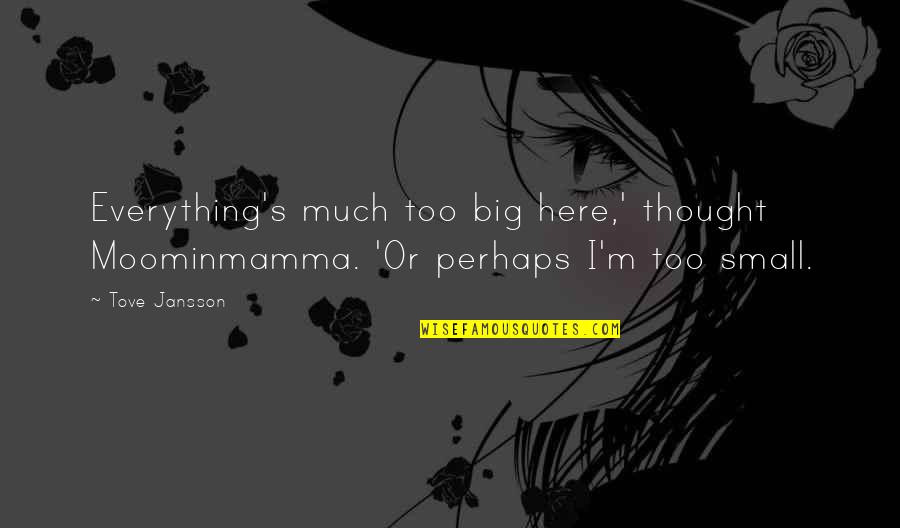 Potentiated Penicillin Quotes By Tove Jansson: Everything's much too big here,' thought Moominmamma. 'Or