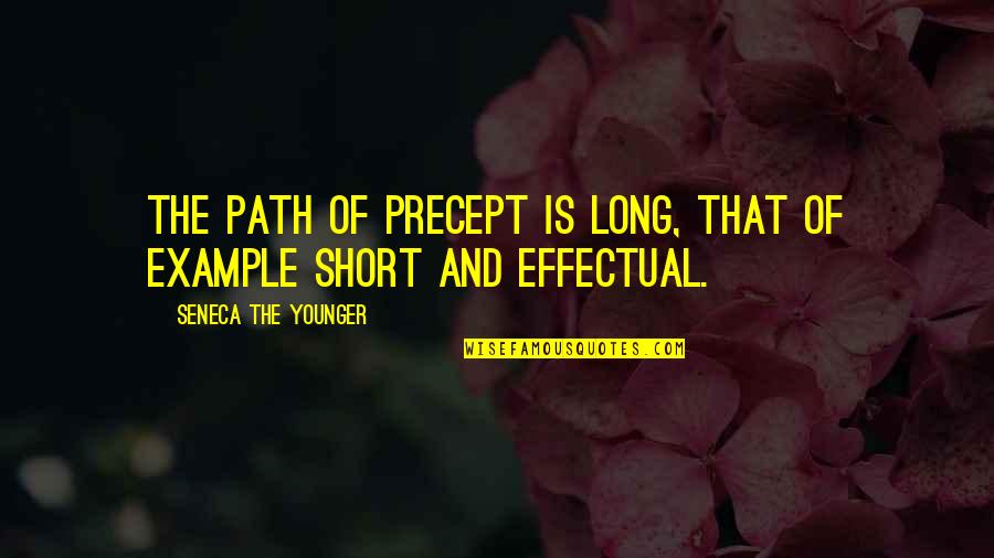 Potinv Quotes By Seneca The Younger: The path of precept is long, that of Potinv Quotes By Seneca The Younger: The path of precept is long, that of
