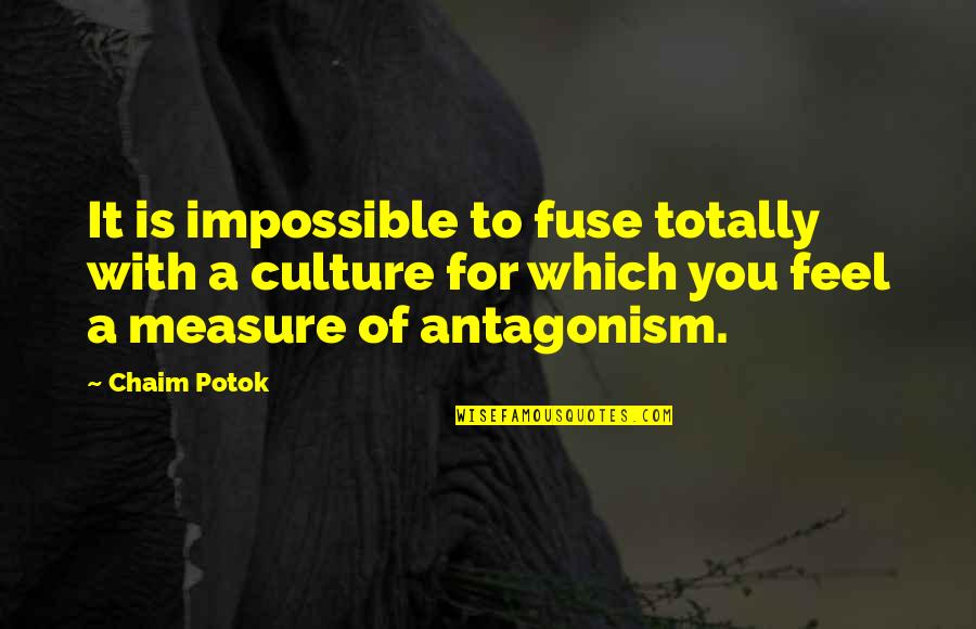 Potok Quotes By Chaim Potok: It is impossible to fuse totally with a