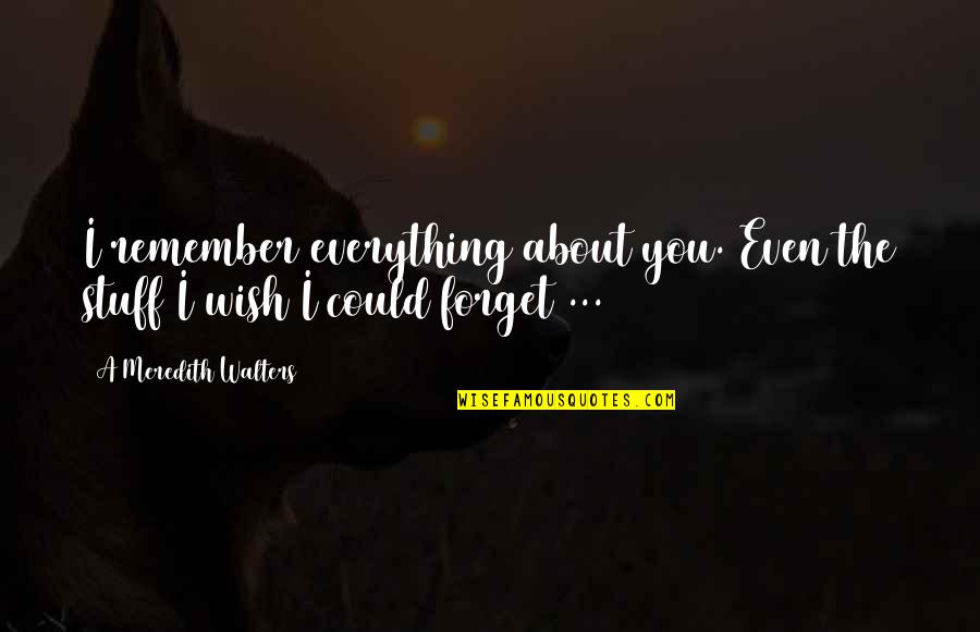 Potonula Katedrala Quotes By A Meredith Walters: I remember everything about you. Even the stuff Potonula Katedrala Quotes By A Meredith Walters: I remember everything about you. Even the stuff