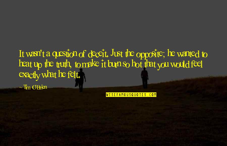 Potrebitelsko Quotes By Tim O'Brien: It wasn't a question of deceit. Just the