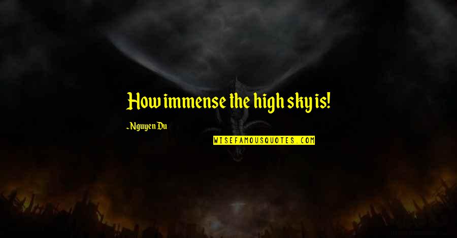 Poulos And Bennett Quotes By Nguyen Du: How immense the high sky is!