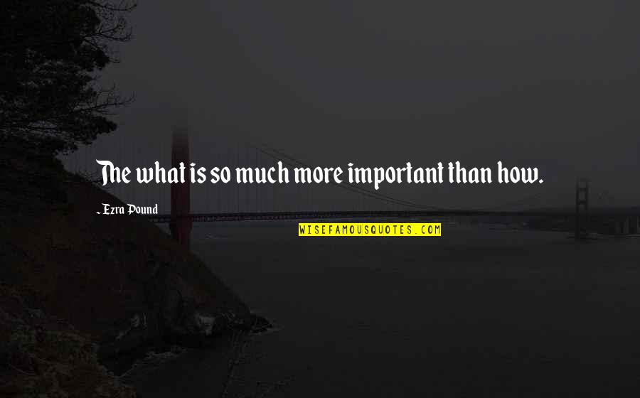 Pound Ezra Quotes By Ezra Pound: The what is so much more important than