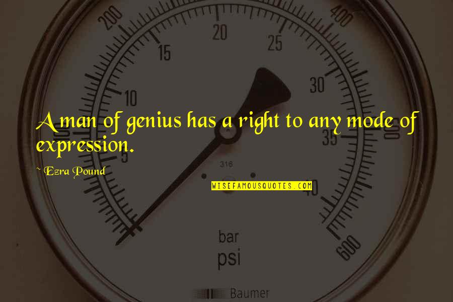 Pound Ezra Quotes By Ezra Pound: A man of genius has a right to