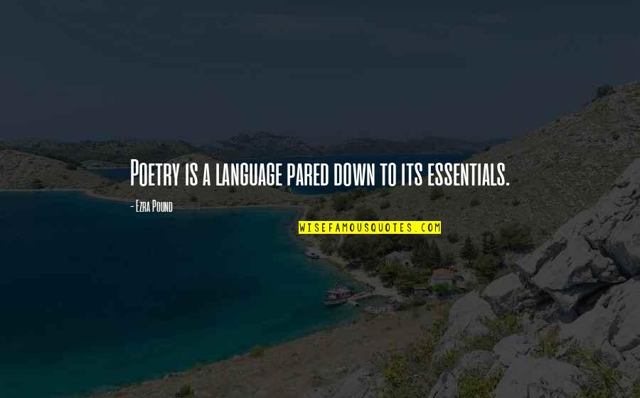Pound Ezra Quotes By Ezra Pound: Poetry is a language pared down to its