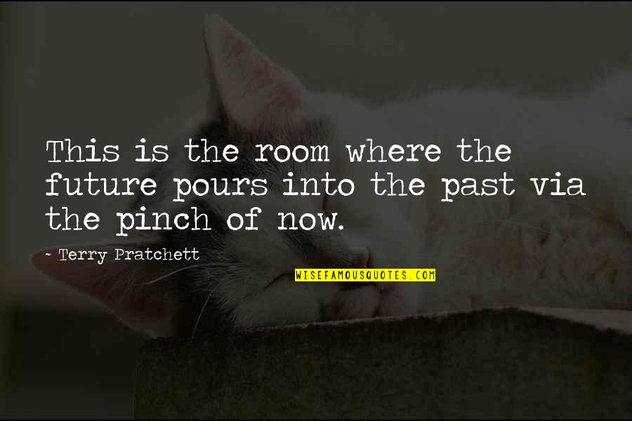 Pours Quotes By Terry Pratchett: This is the room where the future pours