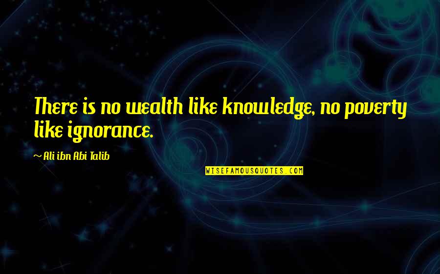 Poverty And Education Quotes By Ali Ibn Abi Talib: There is no wealth like knowledge, no poverty