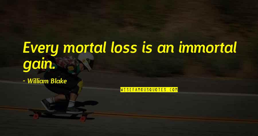 Poverty And Politics Quotes By William Blake: Every mortal loss is an immortal gain.