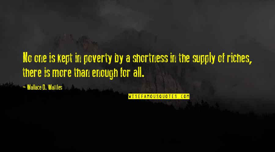 Poverty And Riches Quotes By Wallace D. Wattles: No one is kept in poverty by a