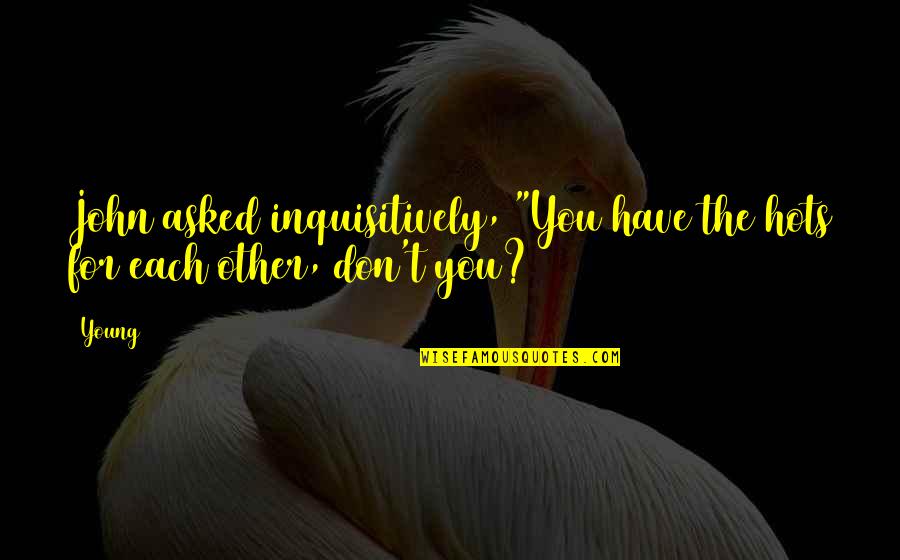 Povrch Hranolu Quotes By Young: John asked inquisitively, "You have the hots for