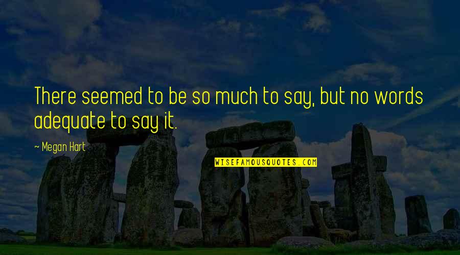 Powellite And Amethyst Quotes By Megan Hart: There seemed to be so much to say,