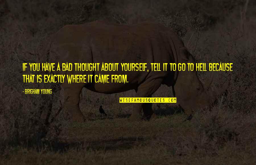 Power And Control Animal Farm Quotes By Brigham Young: If you have a bad thought about yourself, Power And Control Animal Farm Quotes By Brigham Young: If you have a bad thought about yourself,