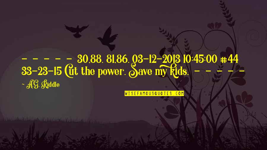 Power Cut Quotes By A.G. Riddle: - - - - - 30,88. 81,86. 03-12-2013 Power Cut Quotes By A.G. Riddle: - - - - - 30,88. 81,86. 03-12-2013