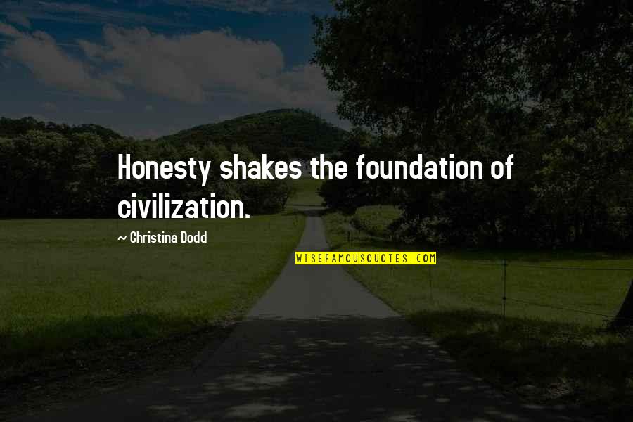 Power In A Tale Of Two Cities Quotes By Christina Dodd: Honesty shakes the foundation of civilization.