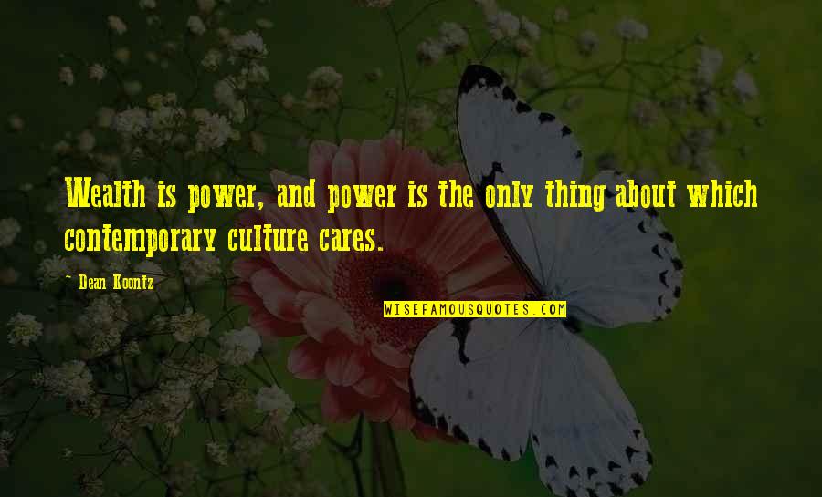 Power In The Kite Runner Quotes By Dean Koontz: Wealth is power, and power is the only