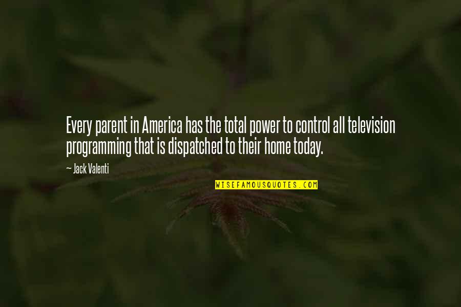 Power Is Control Quotes By Jack Valenti: Every parent in America has the total power