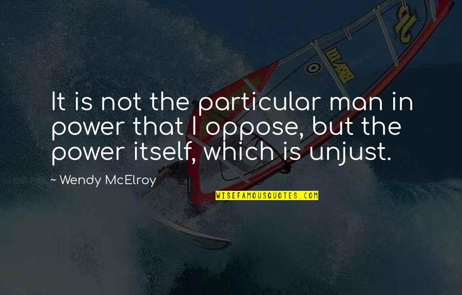 Power Man Quotes By Wendy McElroy: It is not the particular man in power