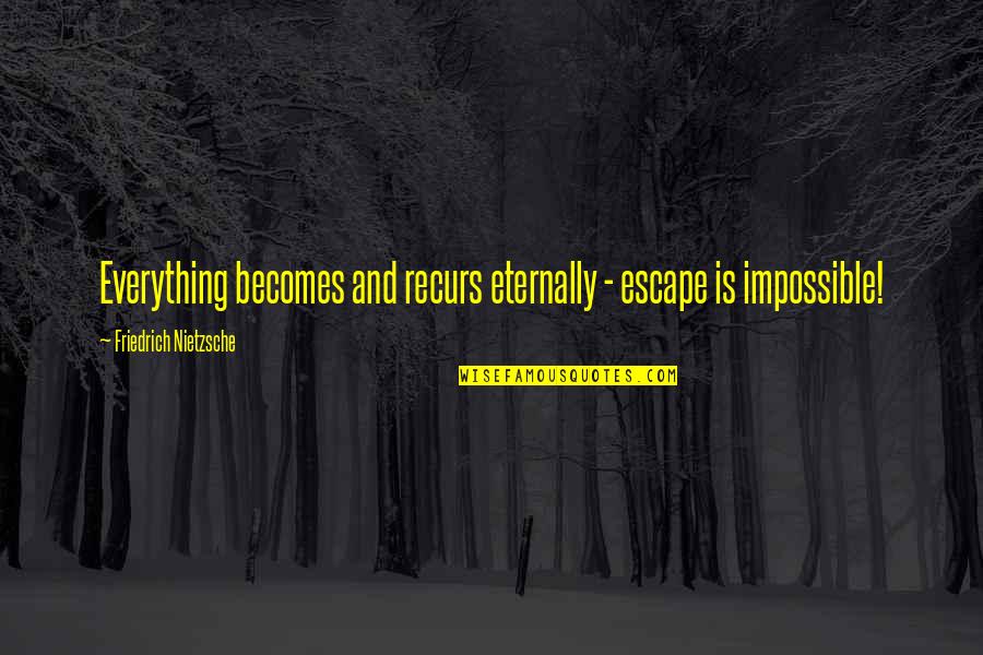 Power Misuse Quotes By Friedrich Nietzsche: Everything becomes and recurs eternally - escape is Power Misuse Quotes By Friedrich Nietzsche: Everything becomes and recurs eternally - escape is