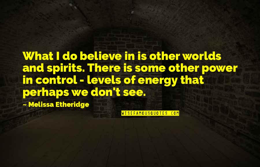 Power Of Energy Quotes By Melissa Etheridge: What I do believe in is other worlds