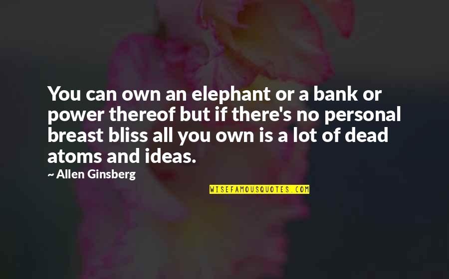 Power Of Ideas Quotes By Allen Ginsberg: You can own an elephant or a bank