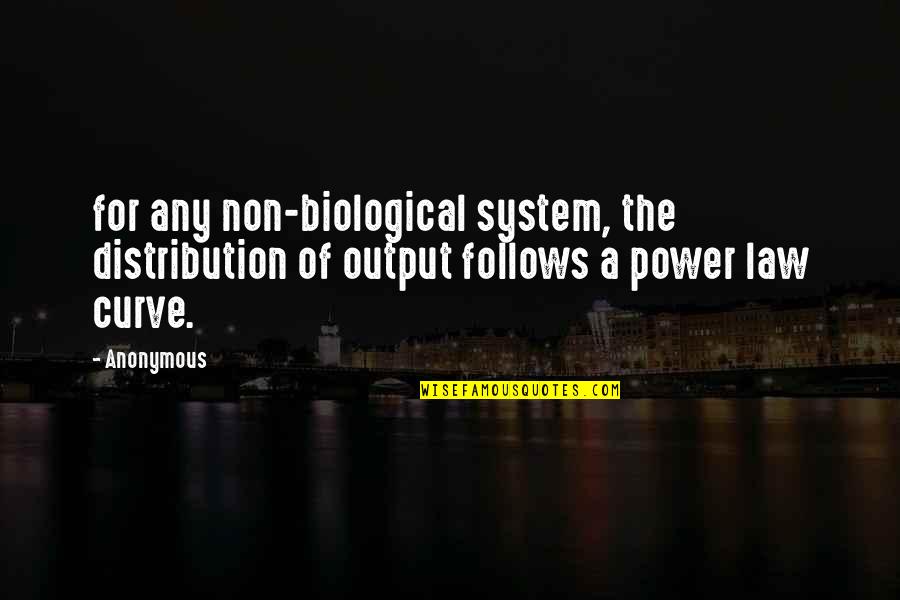 Power Of Law Quotes By Anonymous: for any non-biological system, the distribution of output