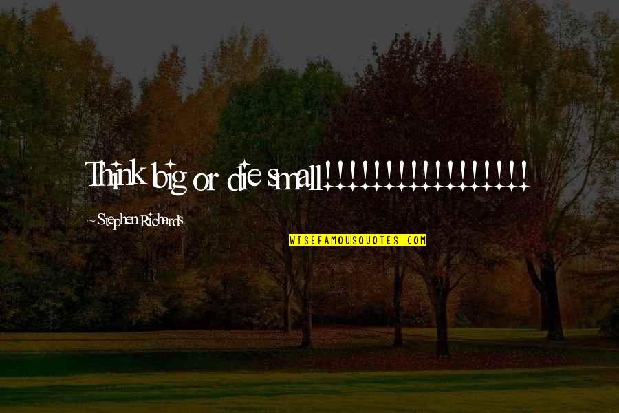 Power Of Law Quotes By Stephen Richards: Think big or die small!!!!!!!!!!!!!!!!! Power Of Law Quotes By Stephen Richards: Think big or die small!!!!!!!!!!!!!!!!!