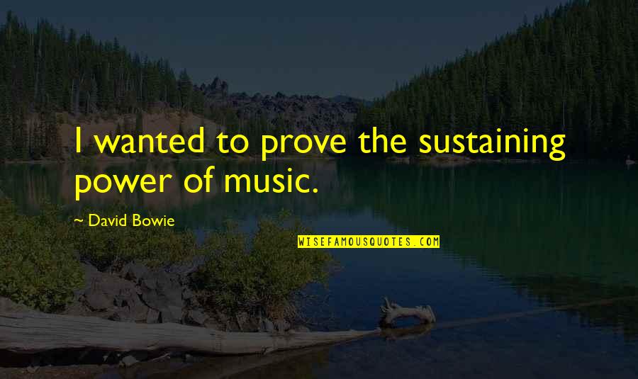 Power Of Music Quotes By David Bowie: I wanted to prove the sustaining power of