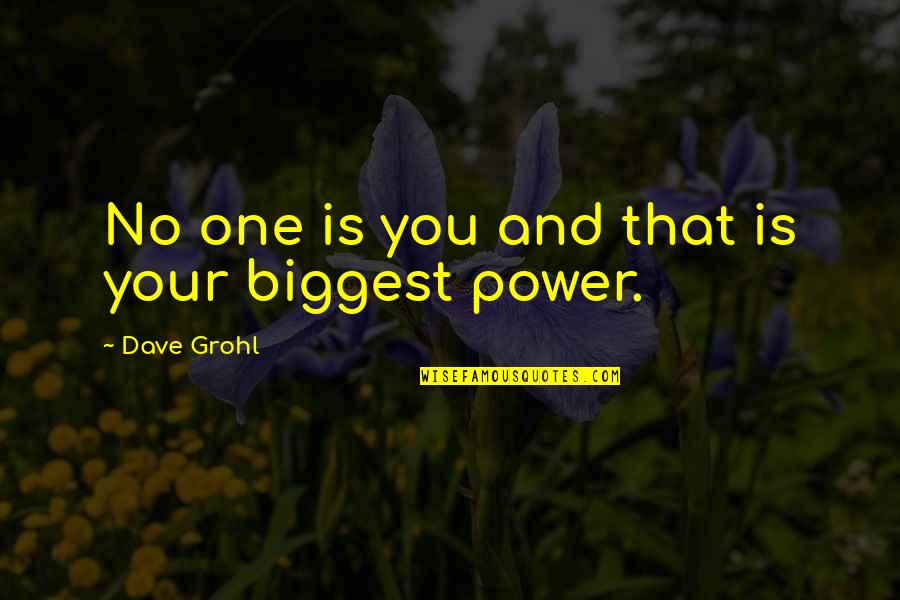 Power Of One Inspirational Quotes By Dave Grohl: No one is you and that is your