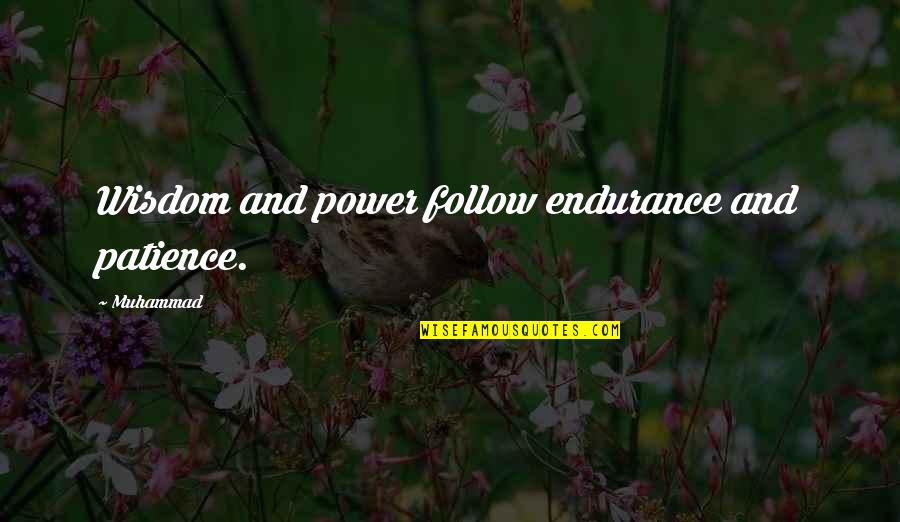 Power Of Patience Quotes By Muhammad: Wisdom and power follow endurance and patience.