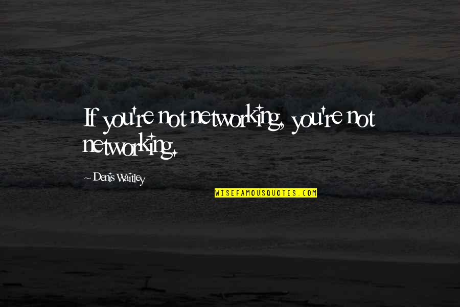 Power Of Social Networking Quotes By Denis Waitley: If you're not networking, you're not networking. Power Of Social Networking Quotes By Denis Waitley: If you're not networking, you're not networking.