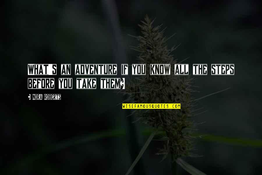 Power One Flew Over The Cuckoos Nest Quotes By Nora Roberts: What's an adventure if you know all the