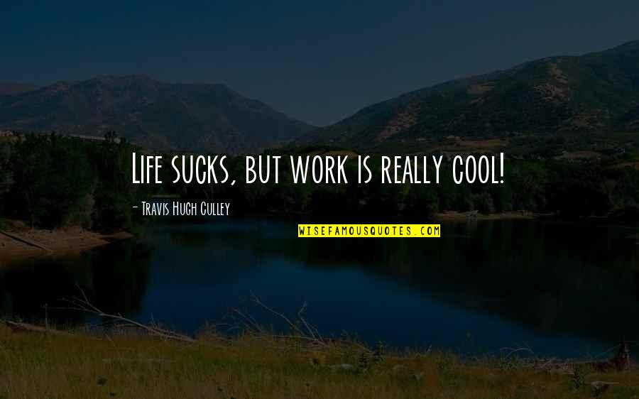 Power One Word Quotes By Travis Hugh Culley: Life sucks, but work is really cool!