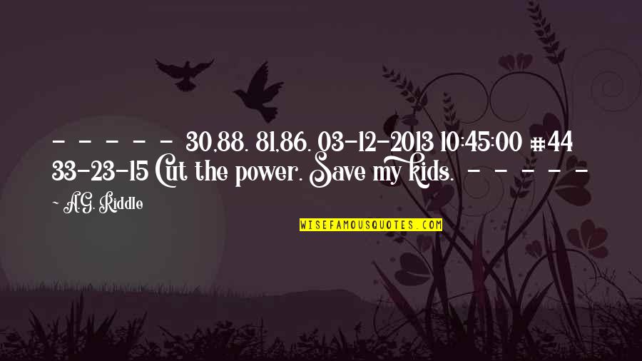 Power Save Quotes By A.G. Riddle: - - - - - 30,88. 81,86. 03-12-2013