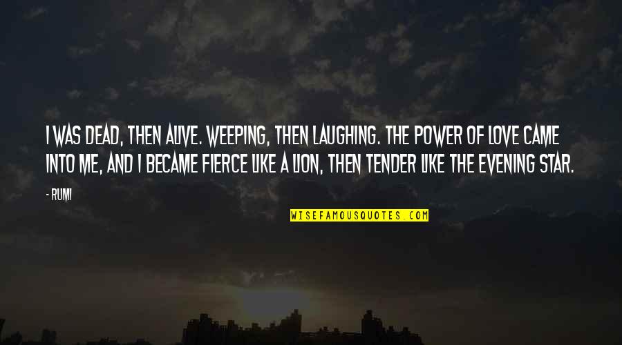 Power Star Quotes By Rumi: I was dead, then alive. Weeping, then laughing. Power Star Quotes By Rumi: I was dead, then alive. Weeping, then laughing.
