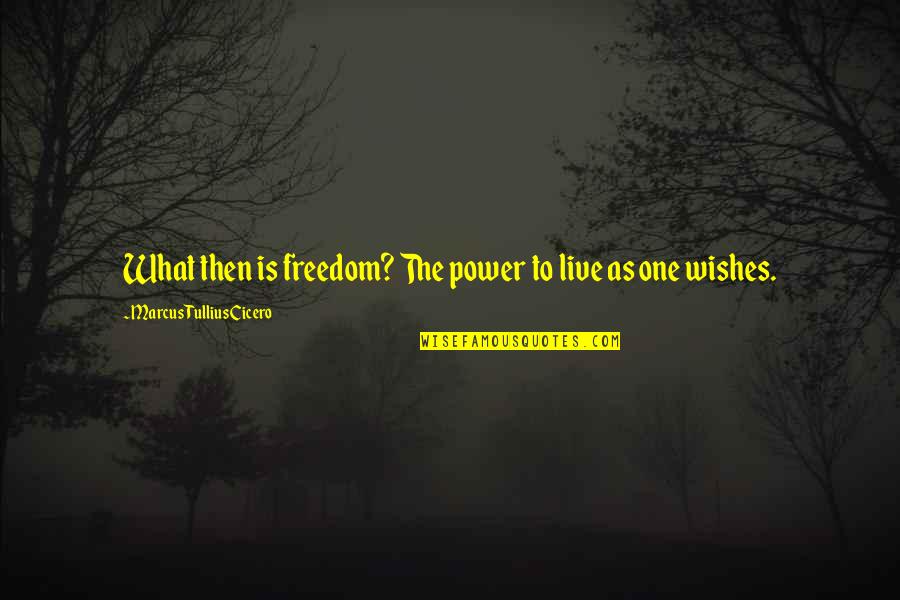 Power To Live Quotes By Marcus Tullius Cicero: What then is freedom? The power to live