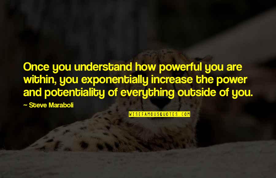 Power Within You Quotes By Steve Maraboli: Once you understand how powerful you are within,