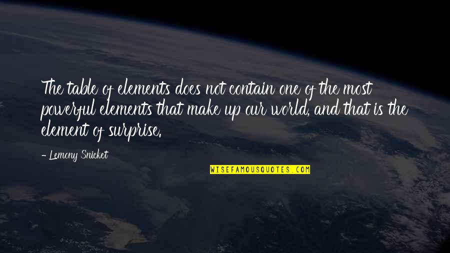 Powerful And Funny Quotes By Lemony Snicket: The table of elements does not contain one