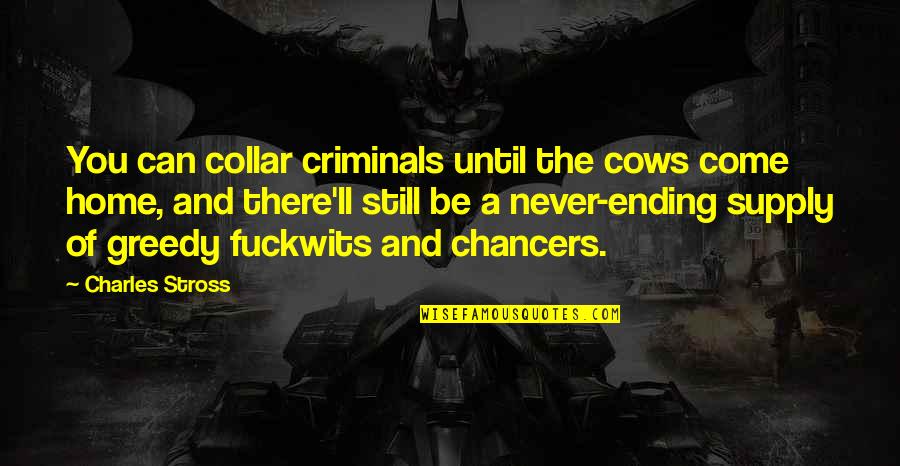 Powerful Confident Quotes By Charles Stross: You can collar criminals until the cows come
