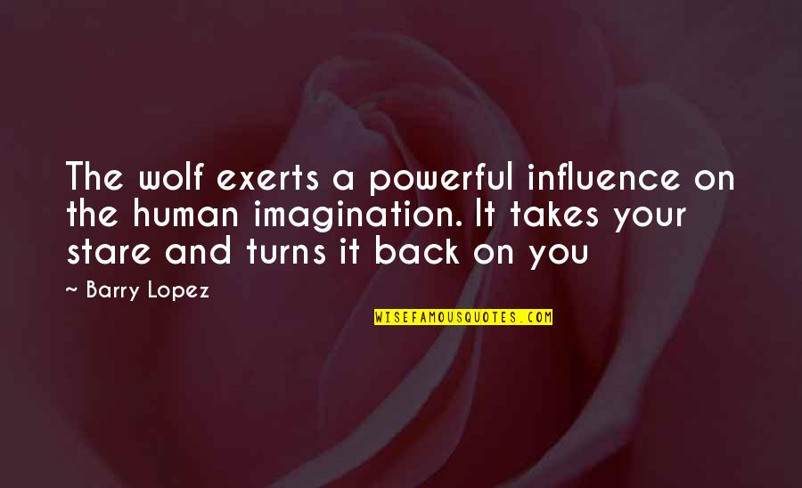 Powerful Inspirational Quotes By Barry Lopez: The wolf exerts a powerful influence on the